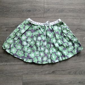 Mini Boden Girl's Purple Green Floral Bubble Hem Skirt Size 3-4 Y